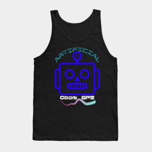 Chat GPT Artificial , Blue Robot Tank Top